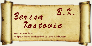 Beriša Kostović vizit kartica